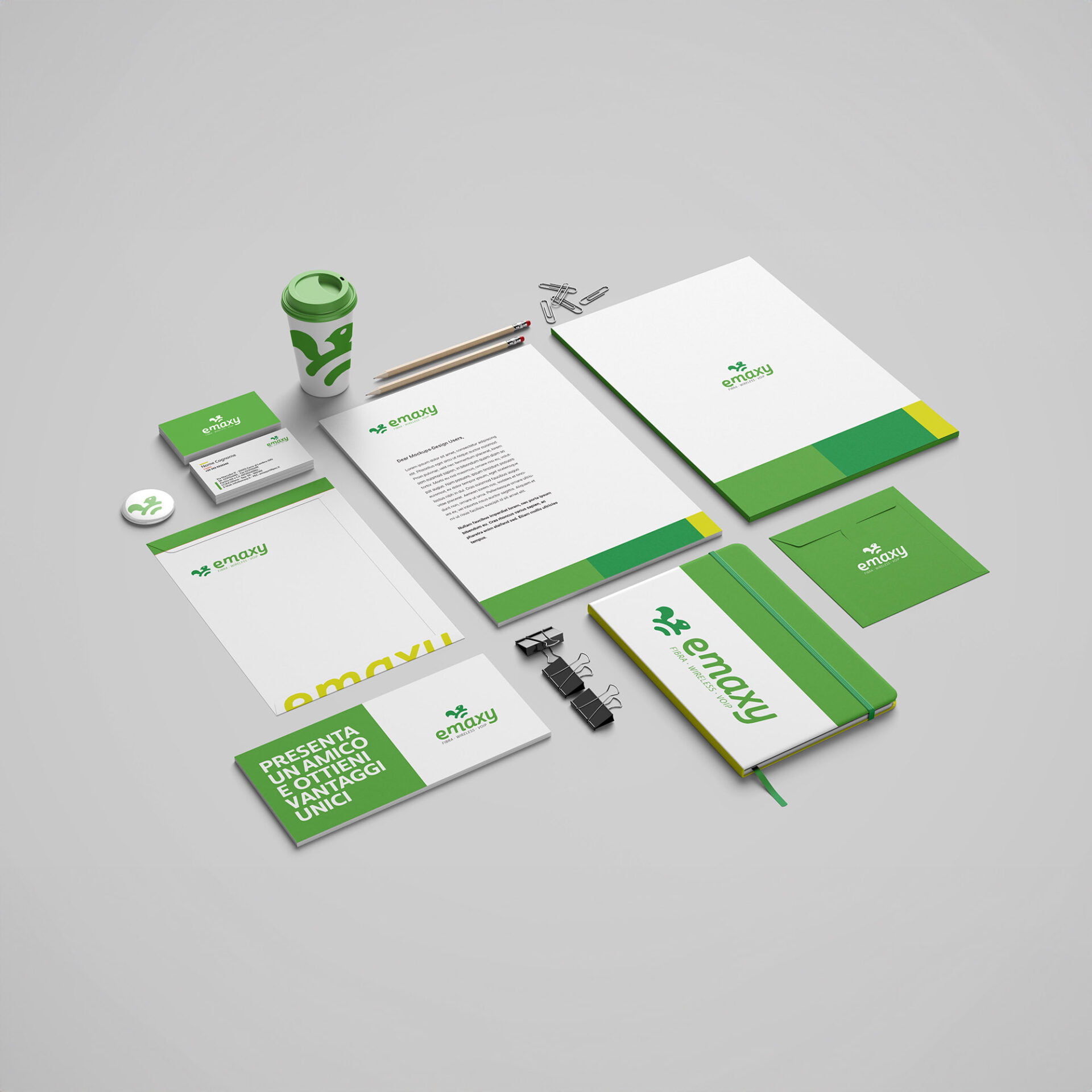 Mockup corporate design per Emaxy